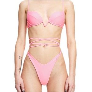 Mugler X HM Tie Bikini Bottoms